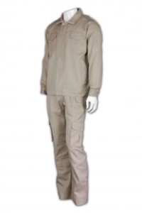 D077 訂做工業制服 來樣訂購員工套裝 雙胸袋 訂製制服公司HK